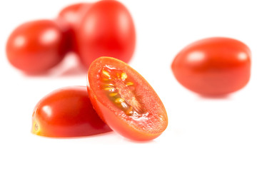 Wall Mural - Cherry tomato on white