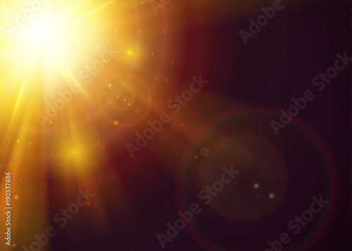 Sunshine Light Effect With Copy Space Gold Warm Sun Rays With Transparency Realistic Holy Sunlight With Beams Glow Flare Solar Dust Magic Sunbeams Realistic Sunset Or Sunrise Buy This Stock Vector