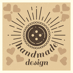 Sticker - Love handmade design grunge vintage poster