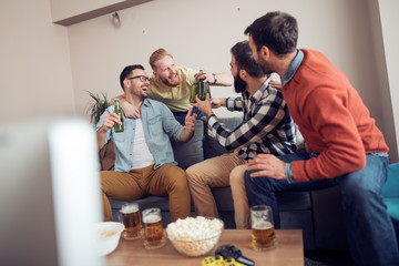 Poster - Friends watching football game