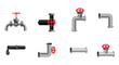 © ylivdesign - Pipe icon set, cartoon style