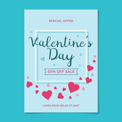 Wall Mural - Valentine's Day Sale Flyer Template