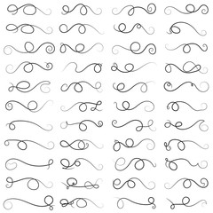 Wall Mural - vector illustration set of vintage border calligraphic and dividers decorative, calligraphic swirl