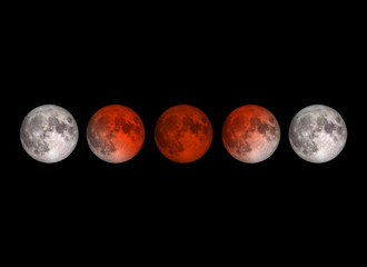 Wall Mural - blood moon or super moon concept or red moon on the dark sky on january 31, 2018. elements of this i