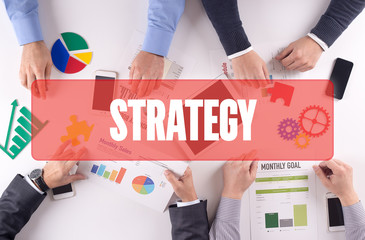 Wall Mural - STRATEGY Teamwork Business Office Working Concept