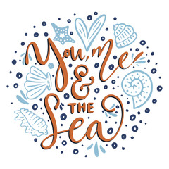 Naklejka na meble You, me & the sea. Vector card