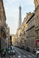 Fototapete - Straßenszene in Paris, Frankreich