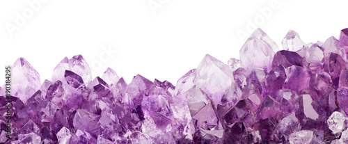 Cuadros en Lienzo isolated light amethyst crystals stripe macro