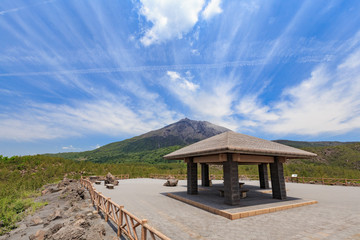 Wall Mural - 有村溶岩展望所からの桜島 -大正溶岩原に作られた360度広がる眺望の展望所-