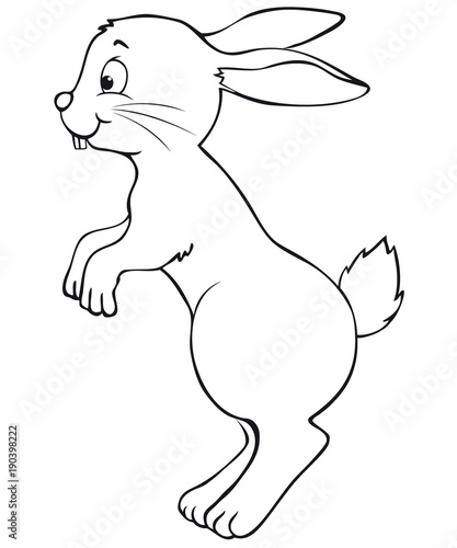 Jumping Easter Bunny Coloring Page Stock Vector Adobe Stock