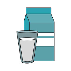 Sticker - Milk box with cup icon vector illustration graphic design