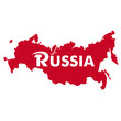 © yard1509 - Серп и молот, Стилизованная эмблема России на фоне флага России, логотип, иллюстрация, вектор