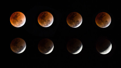 collection of super blue full moons in the night january 31 2018