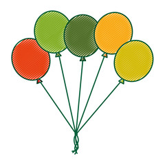 Poster - colored balloons decoration ornament party vector illustration drawing image design