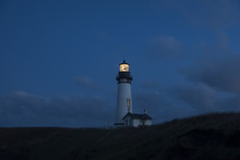Low Angle View Of Illuminated Lighthouse Against Sky At Cape Blanco State Park