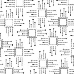 Canvas Print - cpu chip pattern image vector llustration design 