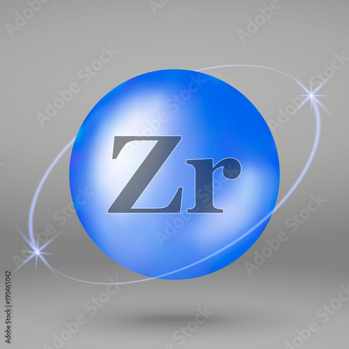 Fotografia, Obraz Zirconium icon. mineral drop pill capsule. Mineral complex design
