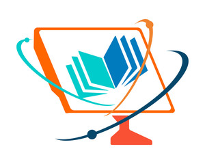 Canvas Print - book computer screen image vector icon logo symbol