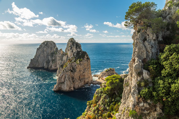 beautiful landscape of the island of capri, italy.