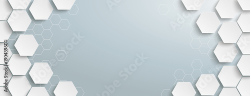 Fotografía White Hexagon Structure Gray Centre Header