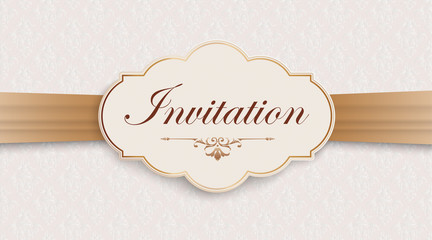 Wall Mural - Invitation Noble Wide Ribbon Ornaments Header