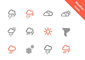 Wall Mural - Weather theme icon set