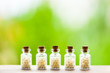 Homeopathy pills in vintage bottles