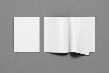 Blank magazine pages with bent glossy pape