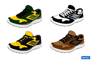 Sticker - The logo of the sneakers in the vector.Sports summer sneakers in vector on a white background.