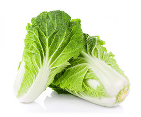 Wall Mural - fresh chinese cabbage on a white background