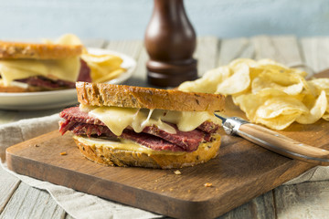 Poster - Savory Homemade Corned Beef Reuben Sandwich