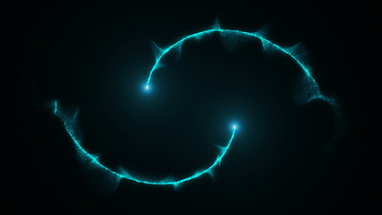 Wall Mural - opening intro flash light, lens flare, rotation particles. 3d rendering