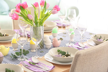 Beautiful festive Easter table setting