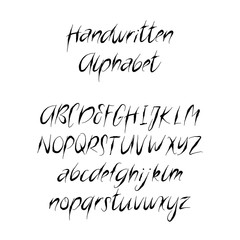 Wall Mural - Decorative alphabet in horror style.. Handwritten brush letters. Uppercase, lowercase. Hand drawn Vector ABC for your Designs: wallpaper, pattern, poster, postcard, logo, wedding invitation.