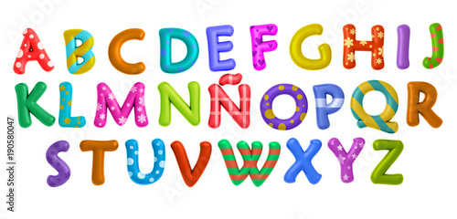 Letras Del Abecedario De Colores En 3d Buy This Stock