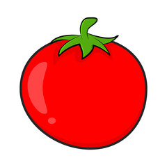 Wall Mural -  cartoon simple tomato isolated on white background