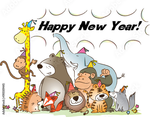 happy new year Stock Illustration | Adobe Stock