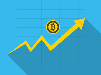 Wall Mural - Business Bitcoin concept growth chart on graph background.