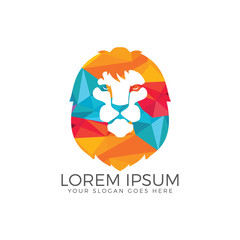 Wall Mural - Lion head vector logo.