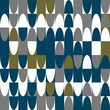 Ovals and geometric shapes vector seamless pattern. Modern abstract background with ovals in retro colors.