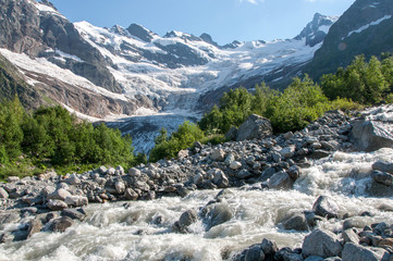 Wall Mural - Mountain river. July.