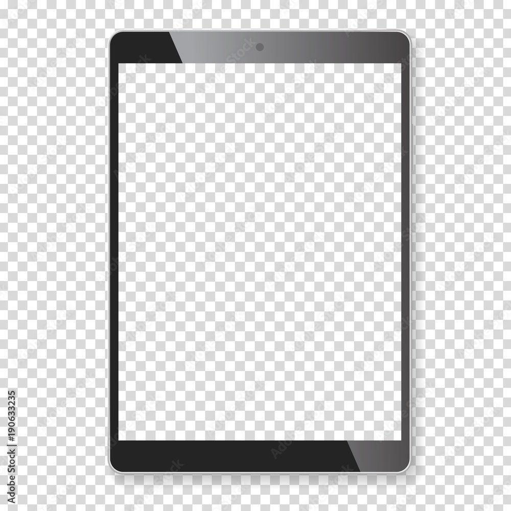 Realistic tablet portable computer mockup - obrazy, fototapety, plakaty 