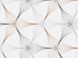 Wall Mural - repeating linear abstract leaves vector pattern, gradient changing color. pattern is on swatch panel