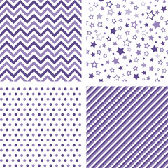 Wall Mural - ultra violet seamless patterns. vector backgrounds