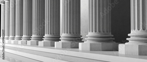 Cuadros en Lienzo Marble pillars building detail. 3d illustration