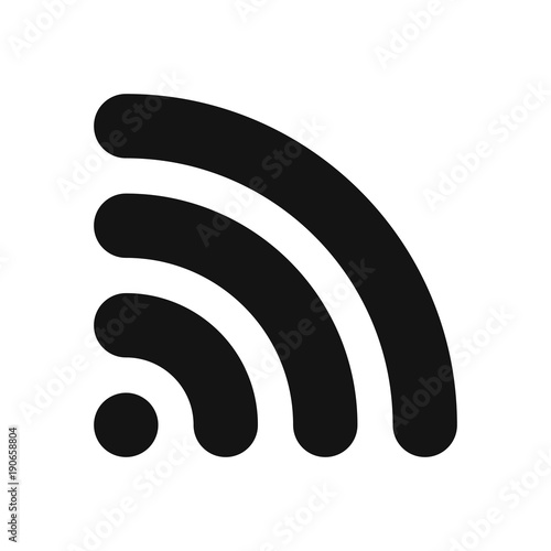 Wifi symbol. Wireless internet connection or hotspot sign. Black simple flat vector icon with