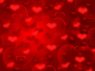 Valentine's Day background. Abstract red hearts holiday backdrop