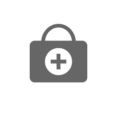 Sticker - First aid kit icon. Medical chest with cross symbol. Vector.