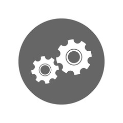 Wall Mural - SETTINGS button. Cogwheel icon in circle. Vector.