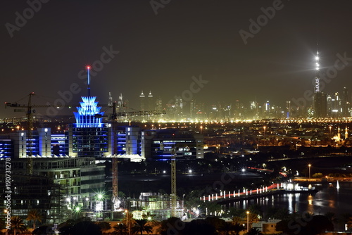 Fényképezés Dubai Skyline from Dubai Silicon Oasis area, Dubai, United Arab Emirates